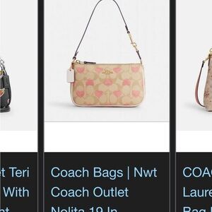 Coach Women's Beige and Pink Shoulder Bag